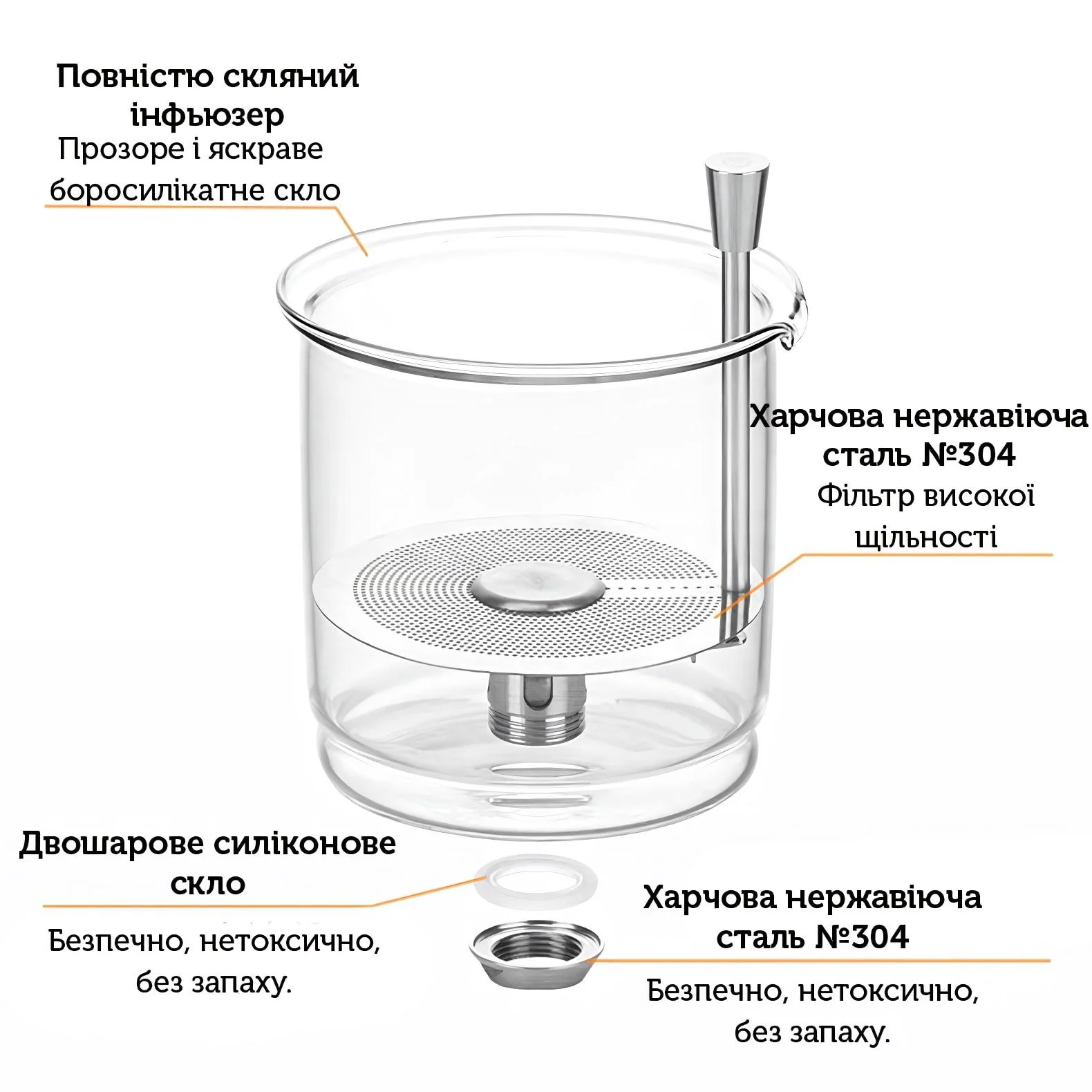 Чайник-заварник Bonston Стокс XL, 750 мл