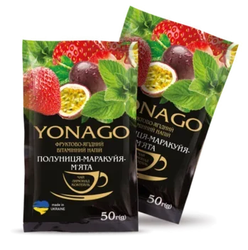 Вітамінний концентрат Yonago Полуниця-Маракуйя-М'ята 50г Вітамінний концентрат Yonago Полуниця-Маракуйя-М'ята 50г