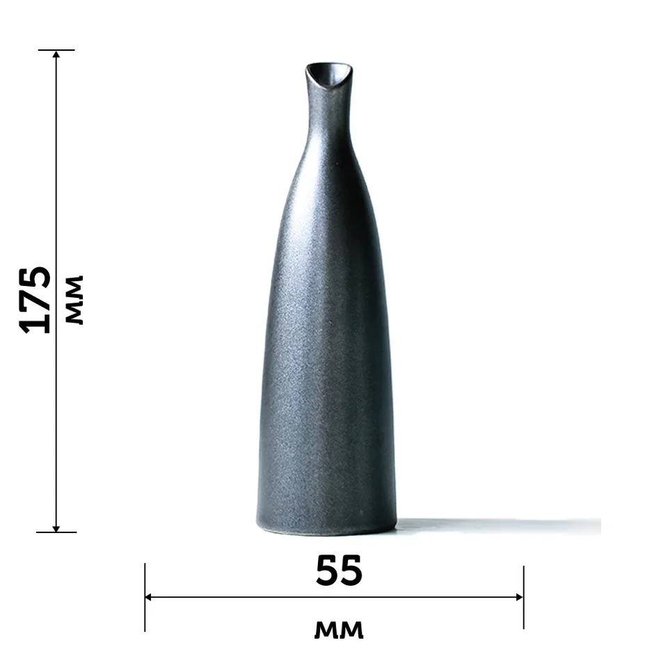 Японская ваза Элеганция 17см х 5,5 см, черная #6