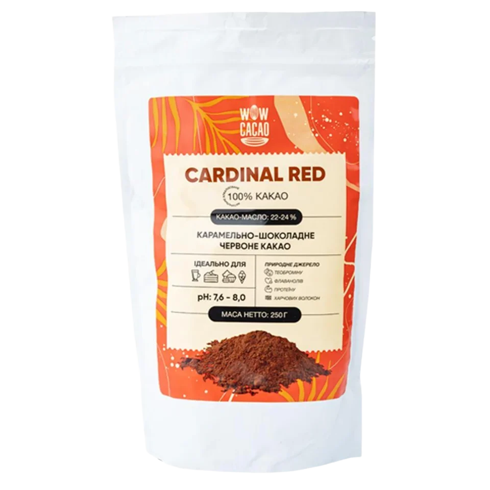 Какао-порошок 100% Какао WOW Cacao CARDINAL RED, 250 г